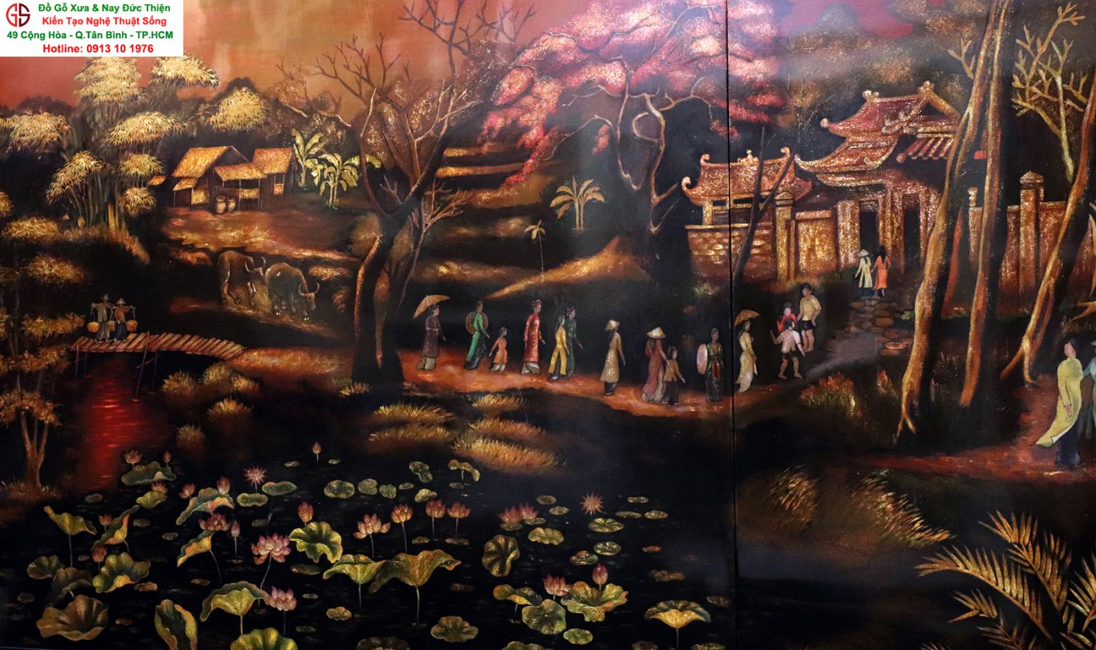 tranh sơn mài phòng khách
