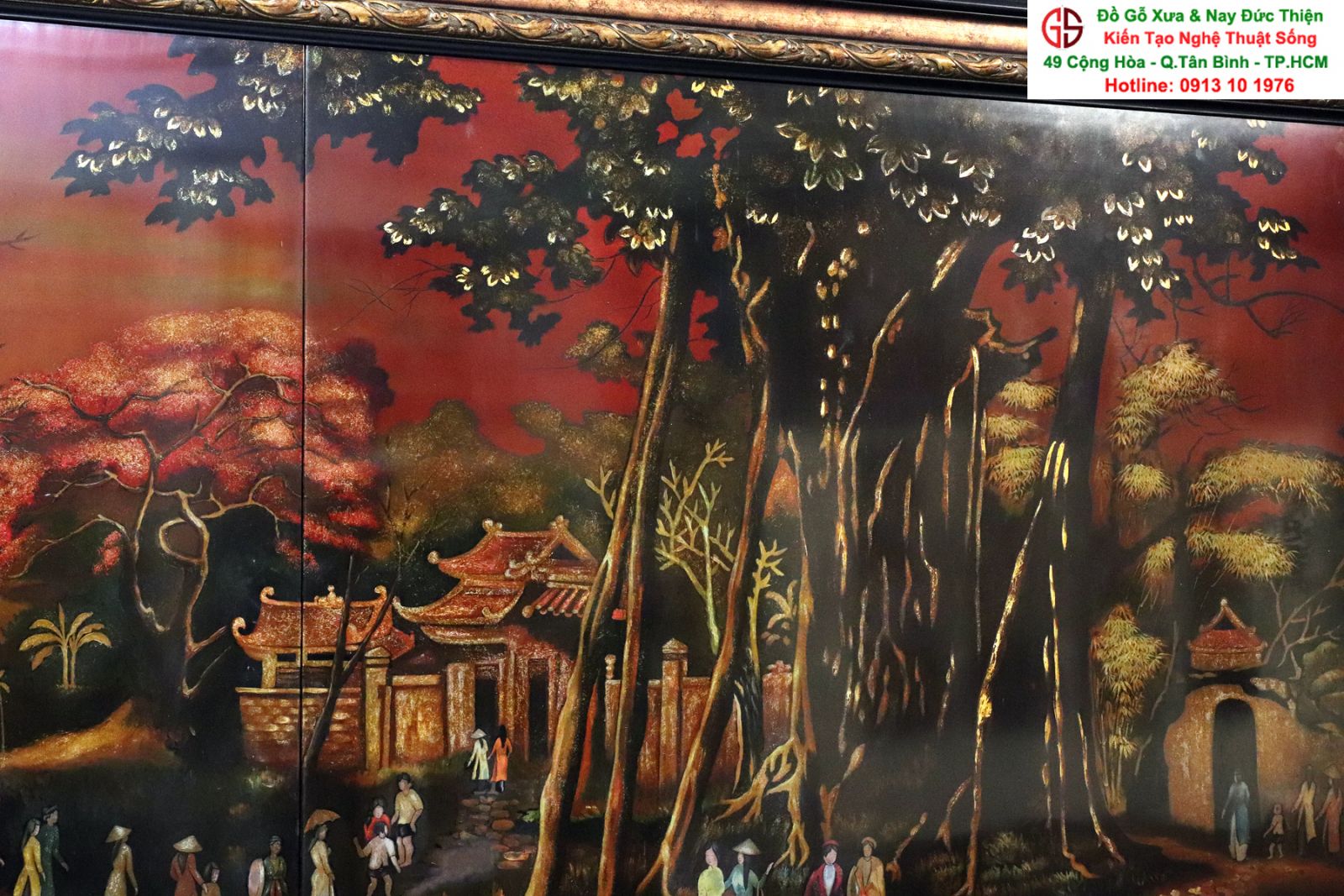 tranh sơn mài thếp vàng đẹp