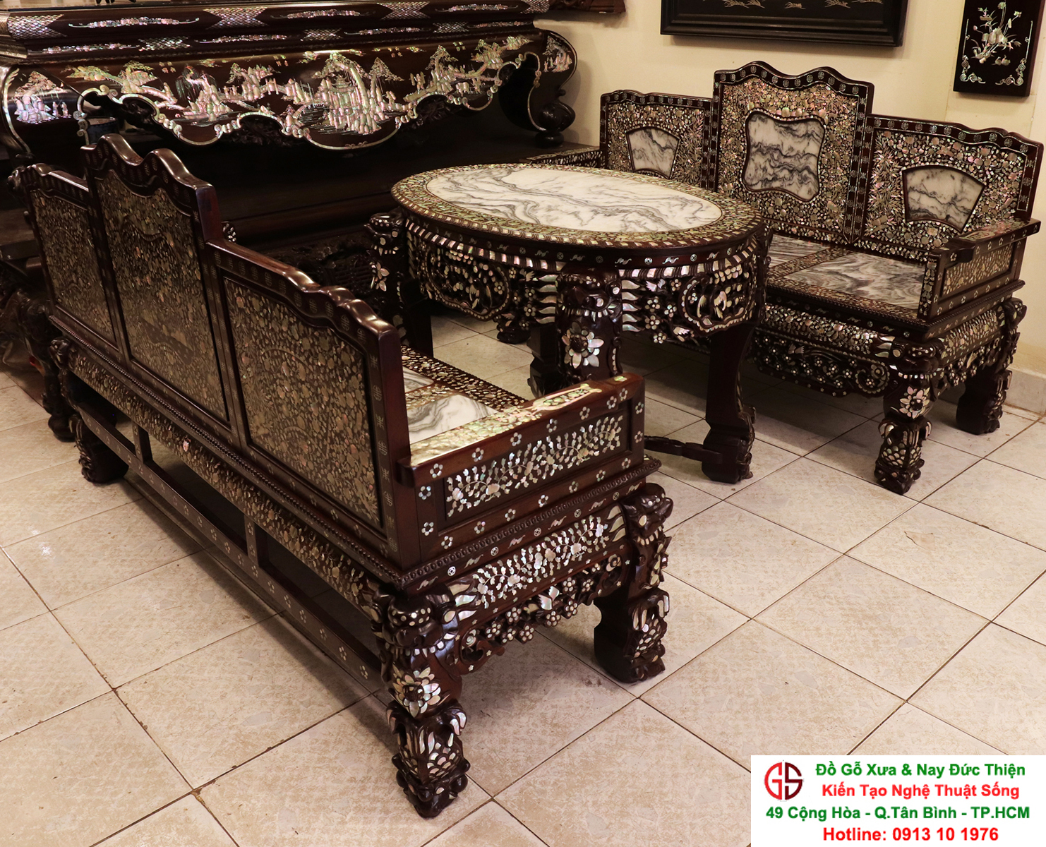 những mẫu trường kỷ khảm ốc
