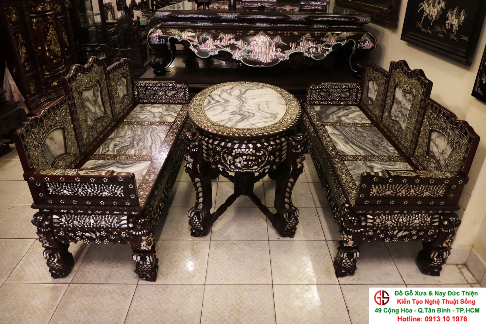 trường kỷ tam sơn gỗ cẩm lai