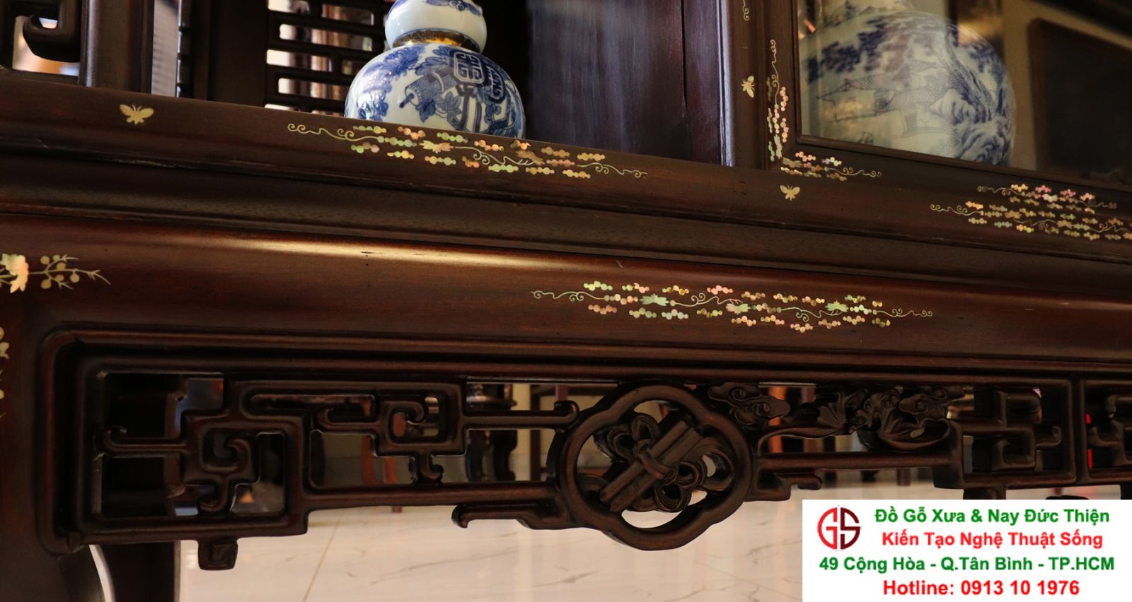 tủ bày đồ khảm ốc