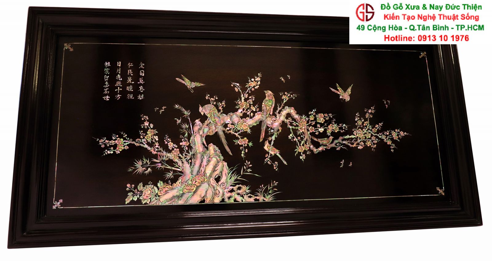 kích thước tranh khảm ốc